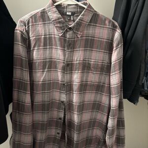 PAIGE Men's Casual Plaid Shirt - Pink and Gray